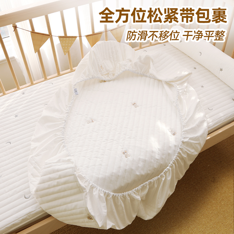 婴儿床床笠纯棉a类新生宝宝夏季 床单幼儿园儿童拼接床垫套罩定制