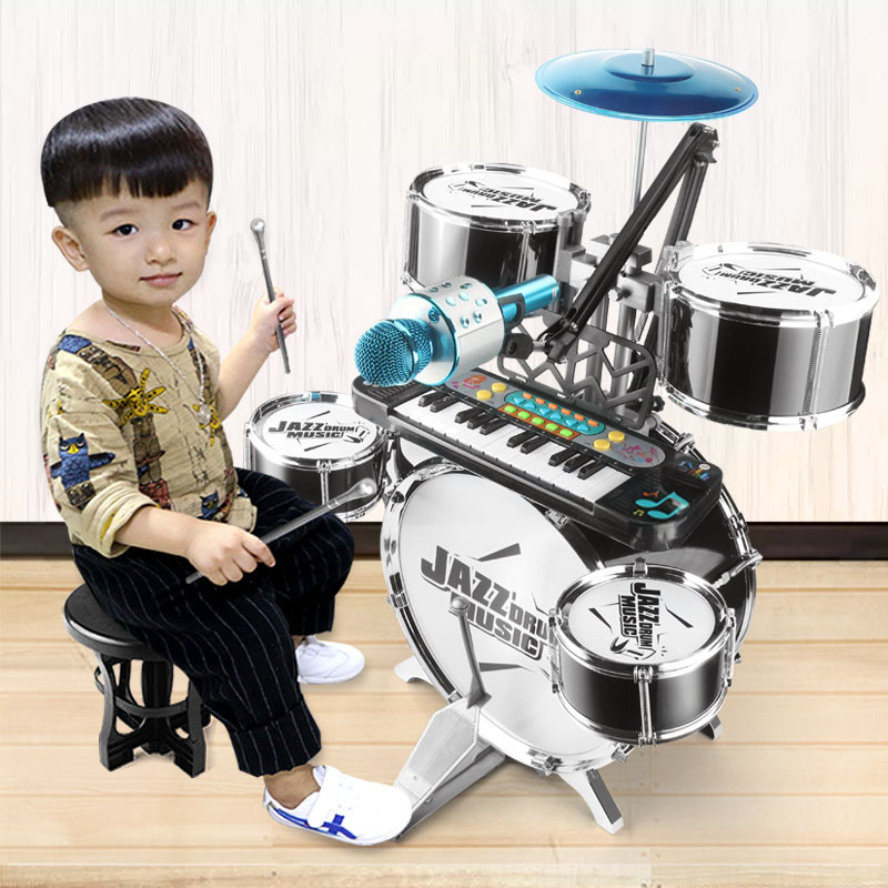 大号架子鼓儿童初学者爵士鼓玩具打鼓乐器1-3-6岁男孩宝宝鼓礼物