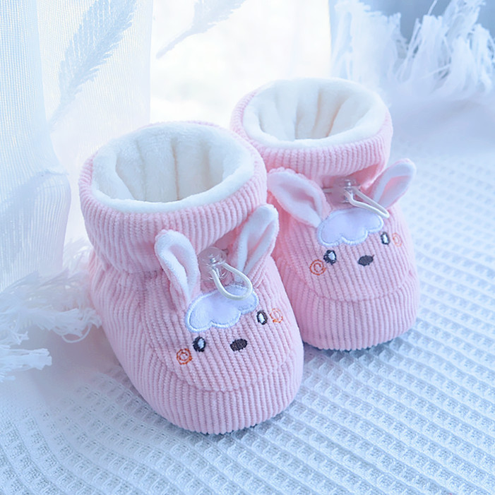 秋冬季0-6-12月新生婴儿鞋子宝宝学步鞋男女一岁加绒加厚保暖棉鞋