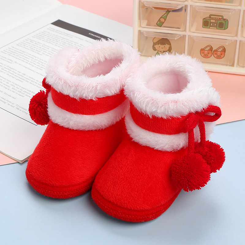 婴儿鞋冬款保暖0-3-6-12个月79软底学步鞋男女宝宝棉鞋加绒袜子鞋
