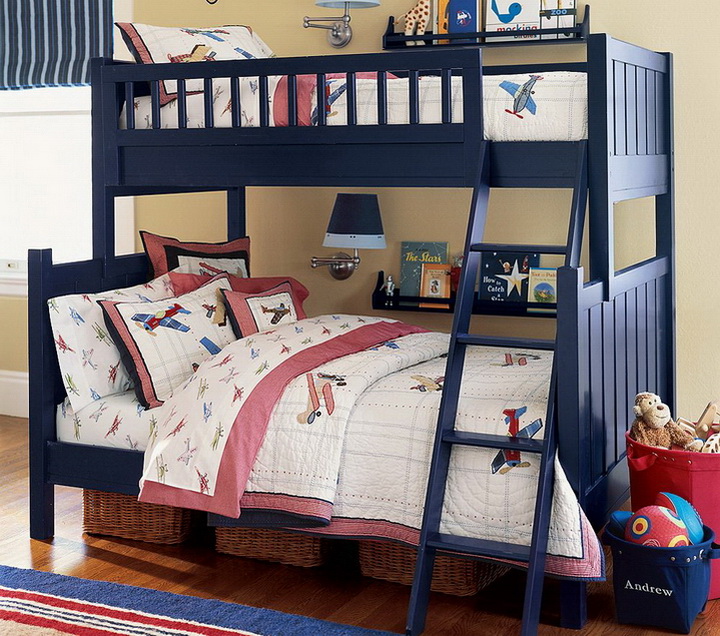美式乡村 美式实木上下床 环保儿童床 美式实木双层床定制