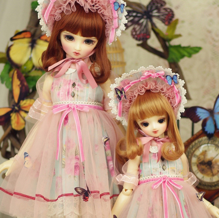 AMORS品牌bjd娃娃衣服sd洋装3分4分尺寸洋服连衣裙套装花与蝶现货