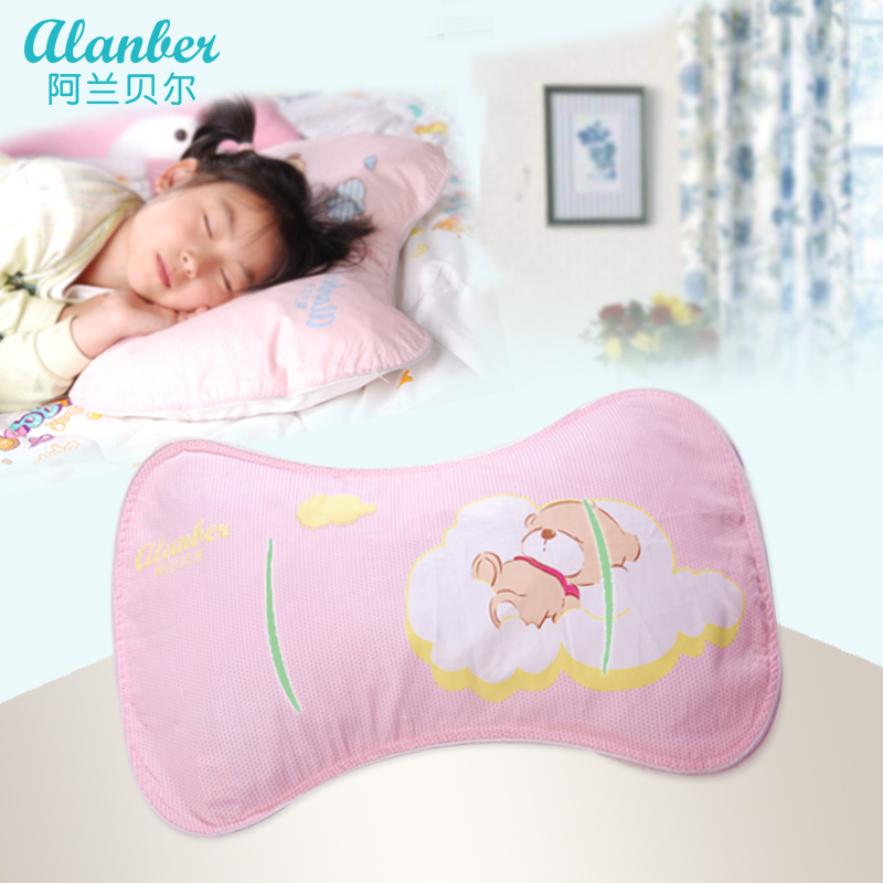 阿兰贝尔双面儿童护颈枕婴儿加长枕全棉决明子枕头弧形低宝宝枕头