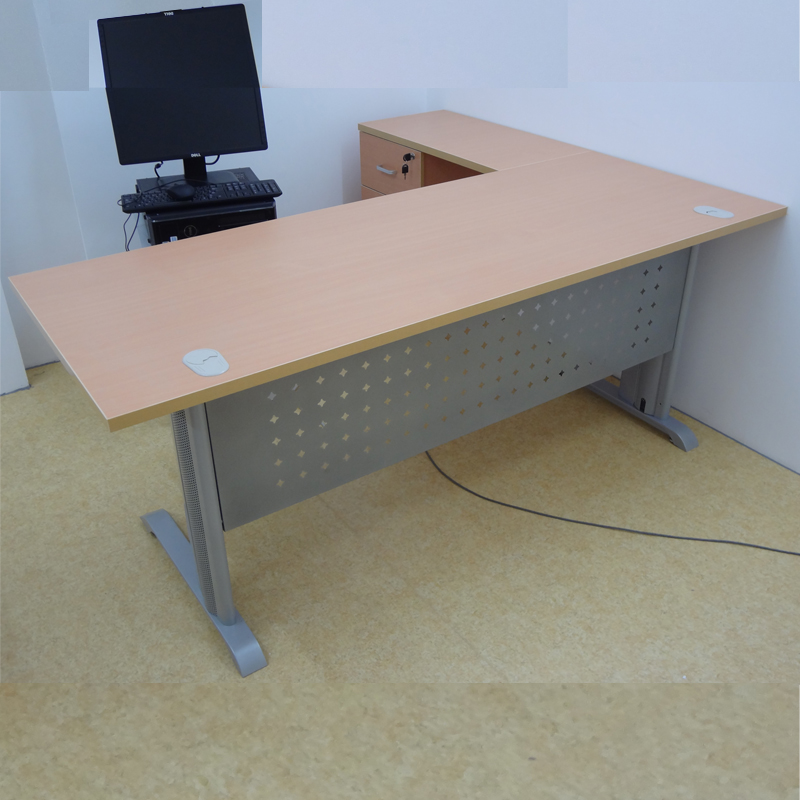 广州步龙组合办公桌简约工字架直台面家具榉木色电脑桌中班主管台