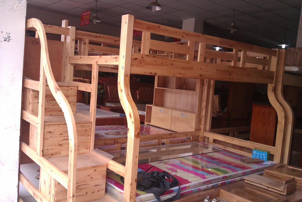 实木柏木床家具 儿童床上下床高低床双层床抽屉楼梯床1.2米1.5米