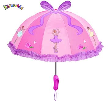 创意美国kidorable芭蕾荷花立体造型儿童宝宝晴雨伞出口儿童雨伞