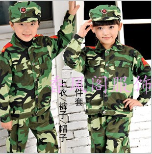 儿童表演服饰校园军训装迷彩服儿童军装军队舞蹈表演服装演出服
