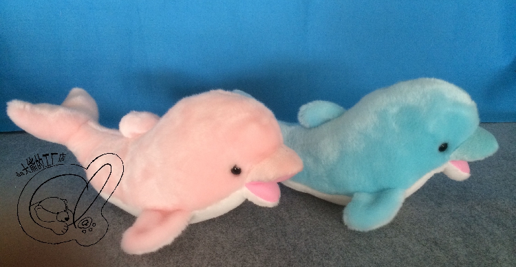 da大熊海洋动物毛绒玩具极地世界大号公仔张嘴粉色蓝色海豚