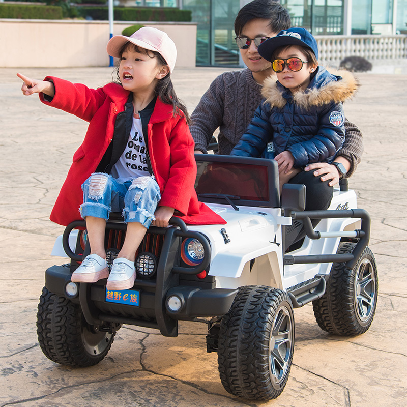双座四驱越野摇摆儿童电动车四轮可坐人宝宝玩具车小孩带遥控汽车