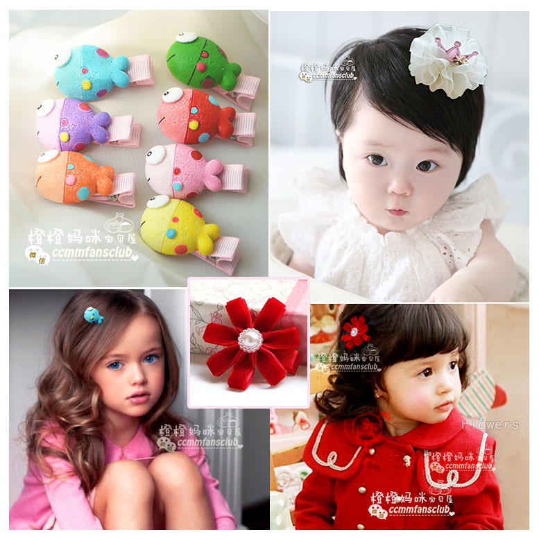 可爱卡通韩国版女宝宝婴幼儿童发卡头饰品发饰配饰全包布边夹发夹