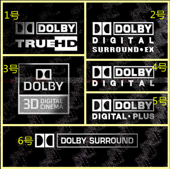 杜比音效logo标志贴高清发烧DOLBY环绕立体声logo个性DIY金属标贴