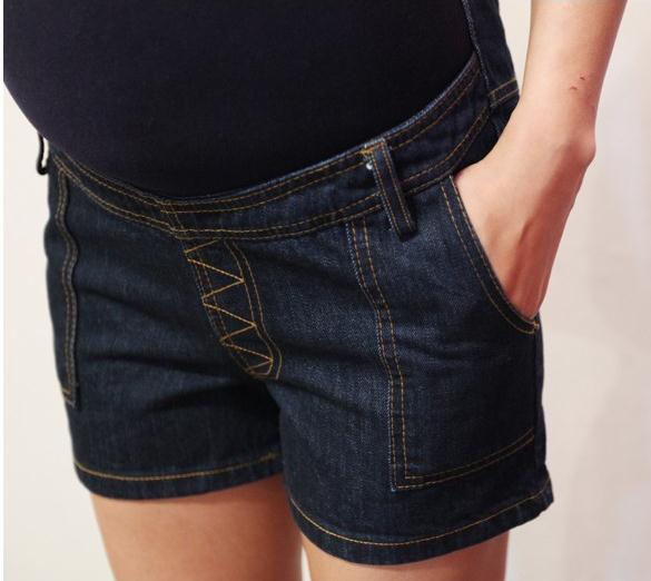 韩版孕妇装 新款 时尚大方 可调节 牛仔孕妇托腹短裤