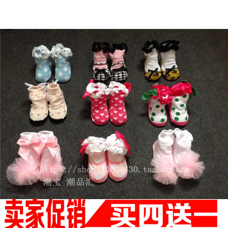 新生儿鞋袜婴儿立体袜女宝宝公主袜子Q8儿童花边婴儿男女童地板袜
