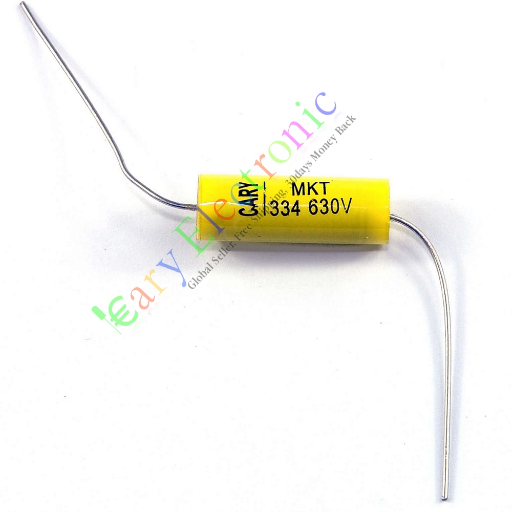630V发烧无极铜脚音频音响0.33uf 黄色穿心轴向胆机耦合薄膜电容