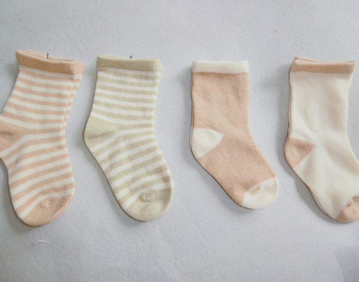 有机棉婴儿袜子 新生儿宝宝纯棉有机棉袜 中筒松口春秋款0-1-3岁