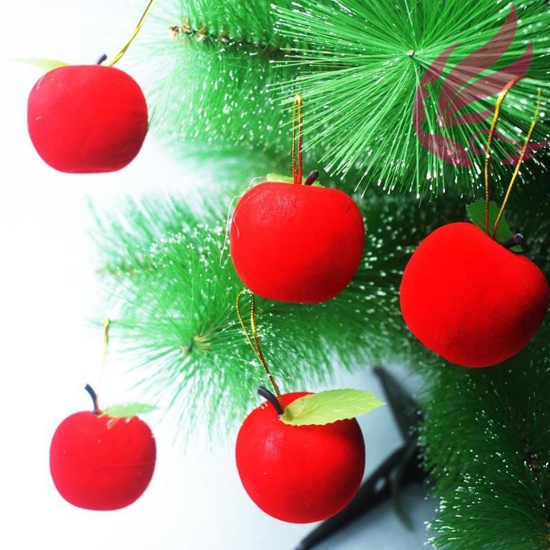 圣诞树挂件红苹果5cm/6cm一包6个平安果礼物圣诞节装饰品圣诞用品