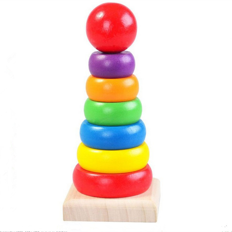 彩虹塔宝宝叠叠乐 叠叠圈堆堆塔堆叠球婴幼儿层层叠早教益智玩具