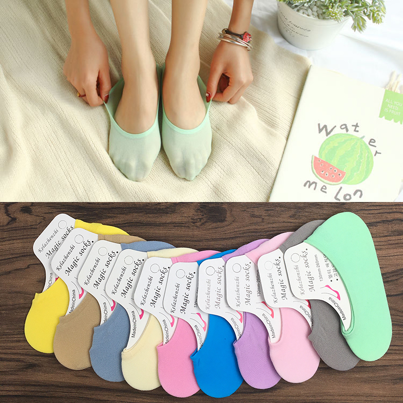 10双装 韩国可爱隐形船袜袜浅口硅胶防滑夏季薄款儿童袜脚底袜子