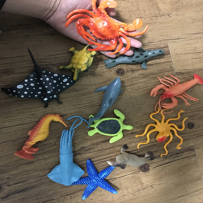 仿真海底海洋生物动物模型玩具大白鲨鱼螃蟹海龟海豚龙虾玩偶摆件