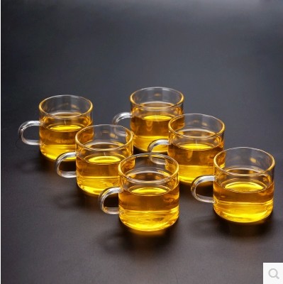 6只装耐高温双层玻璃杯耐热玻璃小茶杯子功夫茶具50ml品茗杯隔热