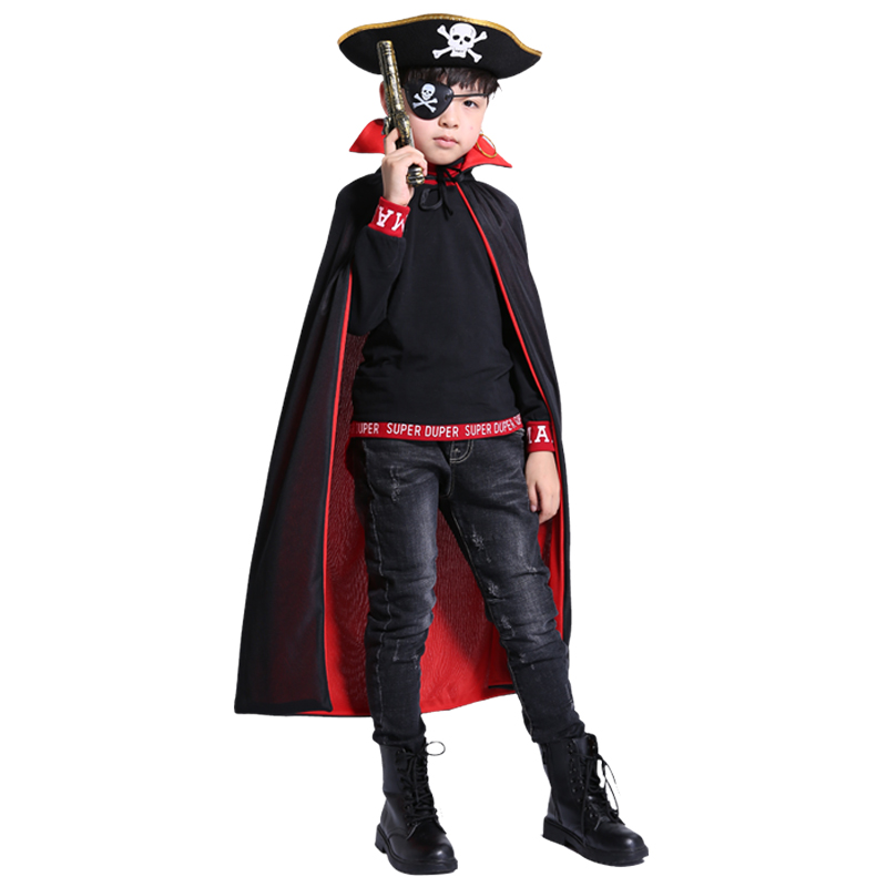 万圣节儿童成人加勒比海盗套装杰克船长披风cosplay男女表演服装