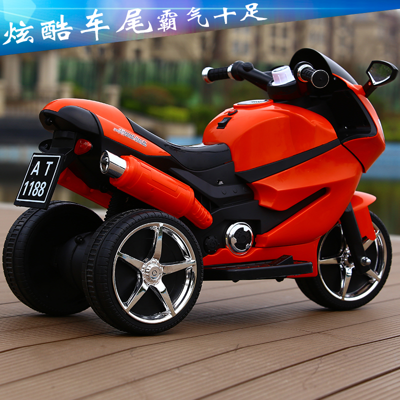新款儿童电动摩托车三轮车1-3-6岁小孩玩具车可坐人宝宝充电遥控