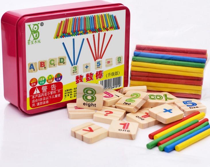 数数棒数学木质早教益智玩具 幼儿园婴幼教具木制积木儿童玩具