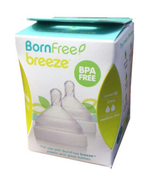 【清仓】新版美国bornfree Breeze 宽口2/3/Y段婴儿硅胶奶嘴2个装