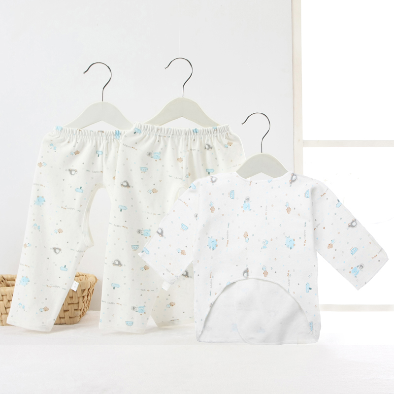 婴儿内衣套装纯棉新生儿半背衣秋冬季 打底宝宝和尚服初生0-3个月