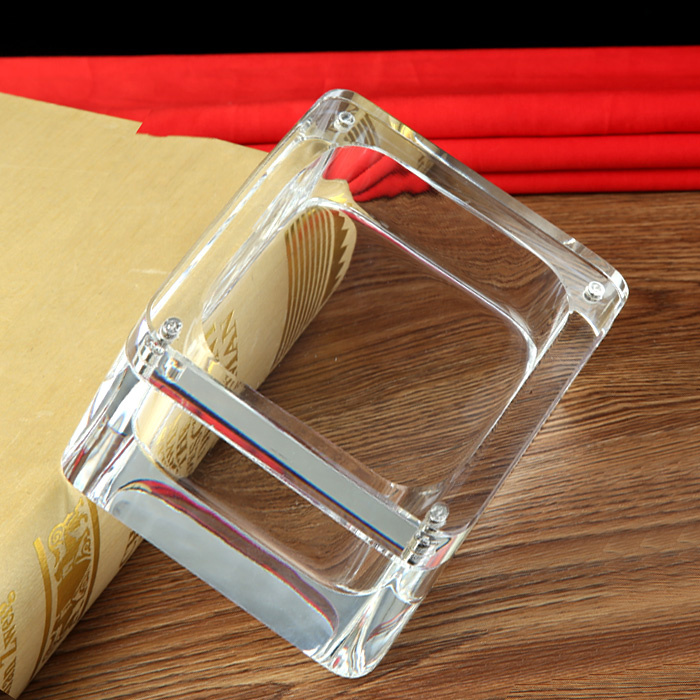 定制水晶玻璃沉香雕件包装保养盒透明挂件药材首饰珠宝盒密封方盒