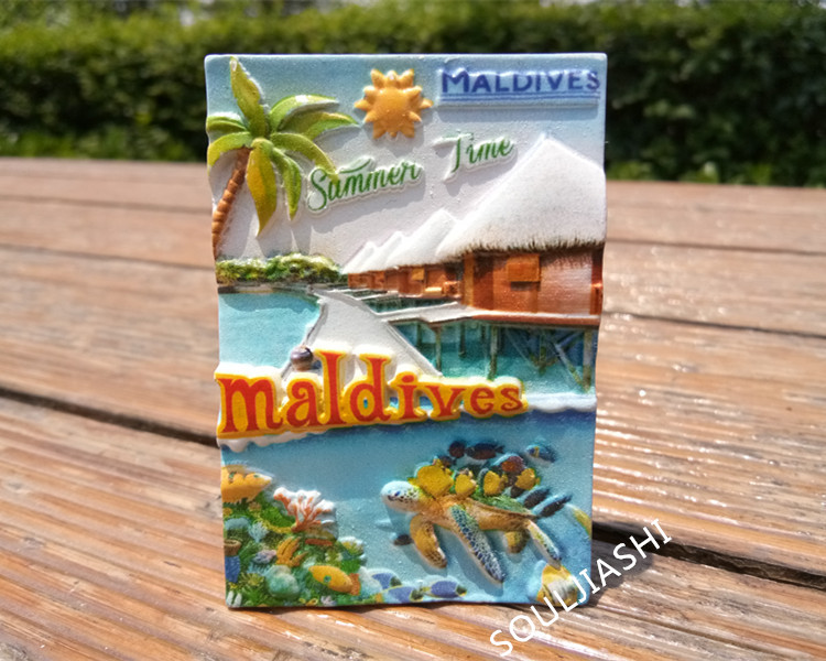 热卖 马尔代夫纪念品 树脂印刷立体海景海龟冰箱贴留言贴外贸原单