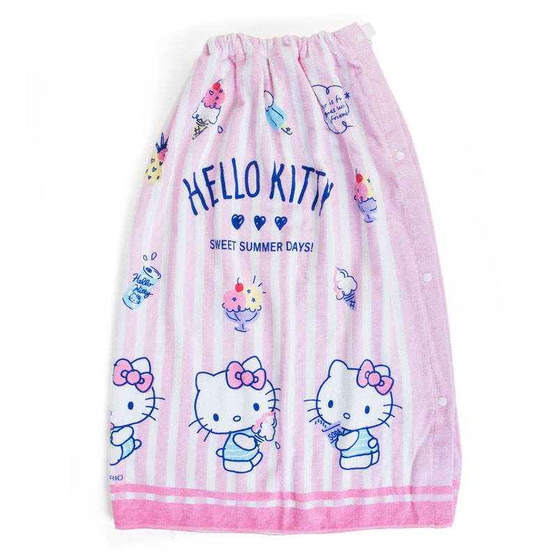 日本Sanrio正品Hello Kitty 兒童遊泳毛巾披風浴裙浴袍浴衣