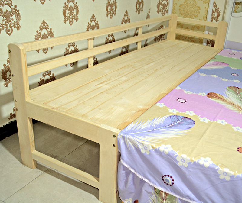 加厚实木床松木儿童床婴幼儿男孩女孩单人床带护栏加宽拼接床