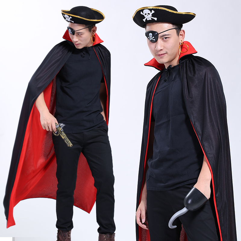 万圣节儿童成人加勒比海盗套装杰克船长披风cosplay男女表演服装