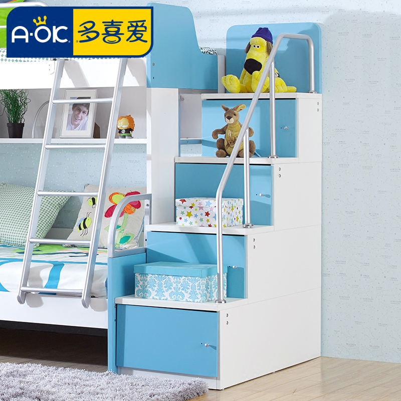 多喜爱儿童家具 多功能床梯 儿童床储物柜 床高低床柜梯 多色可选