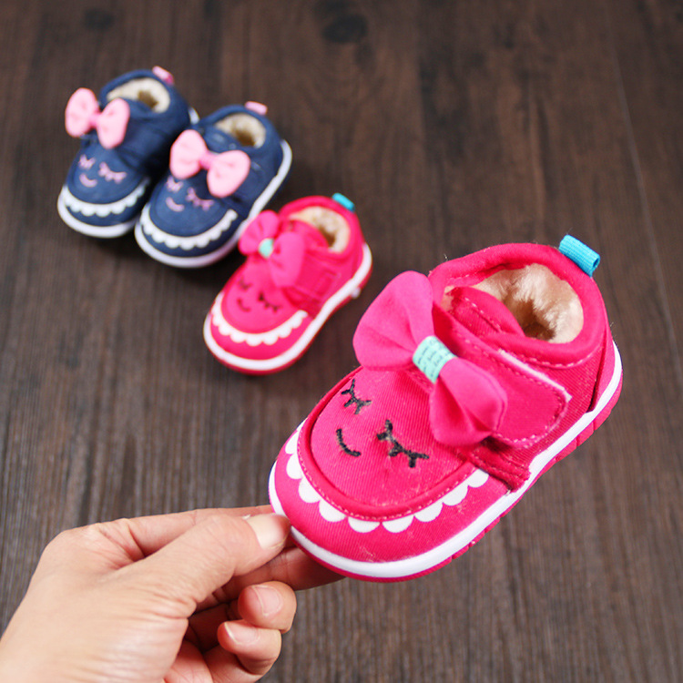 宝宝鞋冬10个月叫叫鞋女1一2岁婴儿软底学步鞋3-6-12个月棉鞋加绒