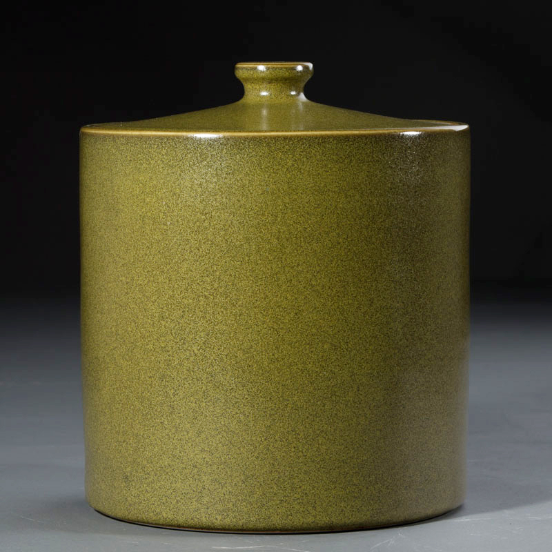 景德镇陶瓷器带盖米缸 茶叶末直筒油缸酒坛缸水缸储物罐10斤--100