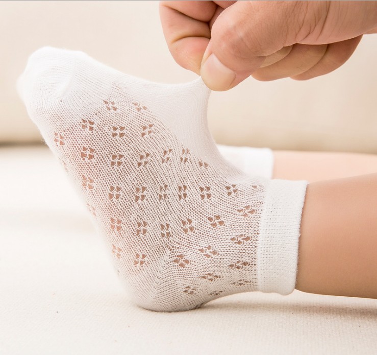 夏季婴儿儿童袜子0-6-12个月 吸汗透气超薄网眼袜男女宝宝袜子
