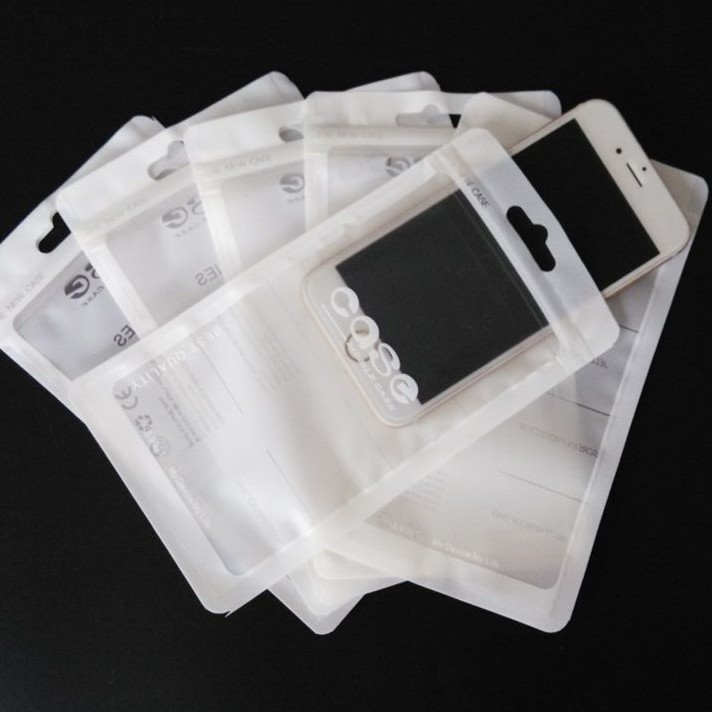 case手机壳包装袋宽14长23半透明防水自封袋带挂孔密封袋夹链袋