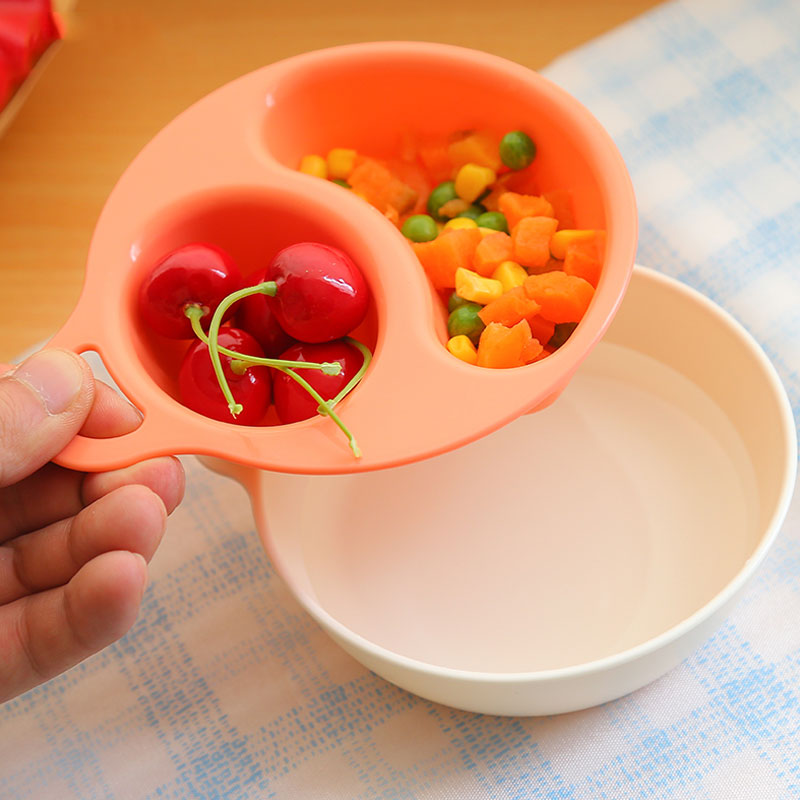 日本进口inomata 宝宝辅食餐具碗婴儿儿童餐具幼儿园分隔餐盘碗套