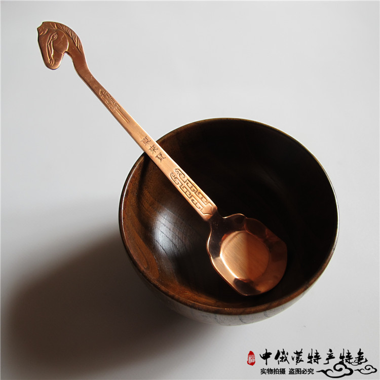 民族用品蒙古马头琴汤勺 奶茶勺/咖啡勺子纯铜勺子特色餐具餐勺