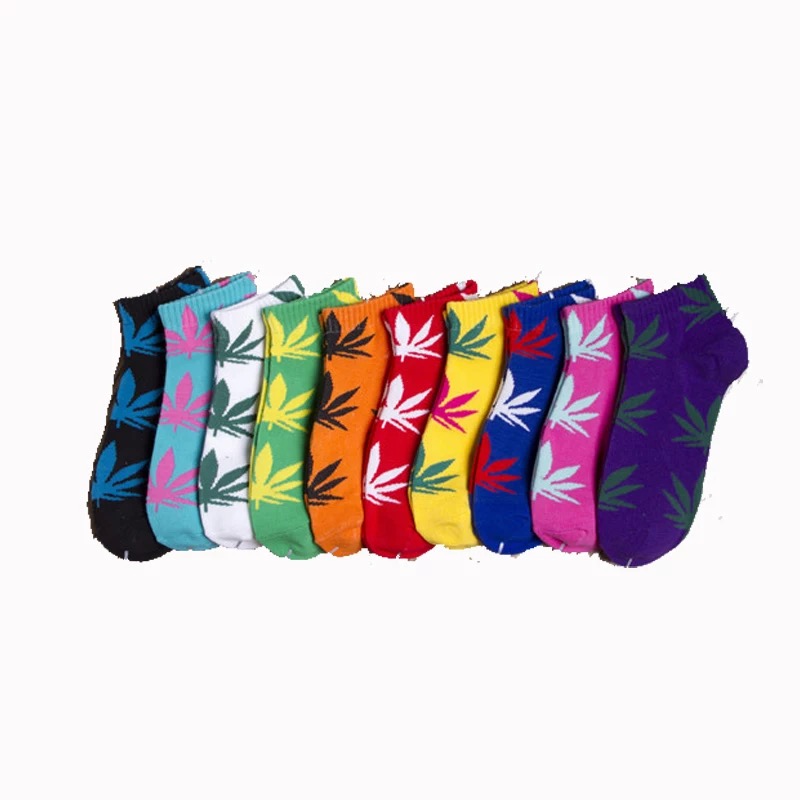 【5双装】袜子枫叶船袜男女街头运动短袜潮流个性网红滑板篮球袜