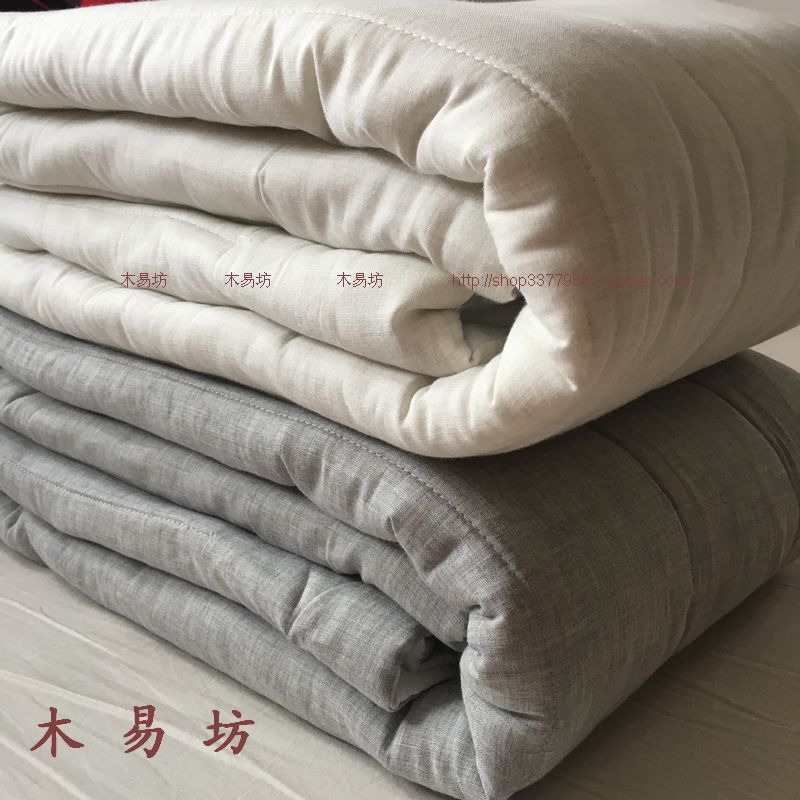新款全棉双层纱床褥垫被 有橡皮筋 学生宿舍1米2单人1米4木易良品