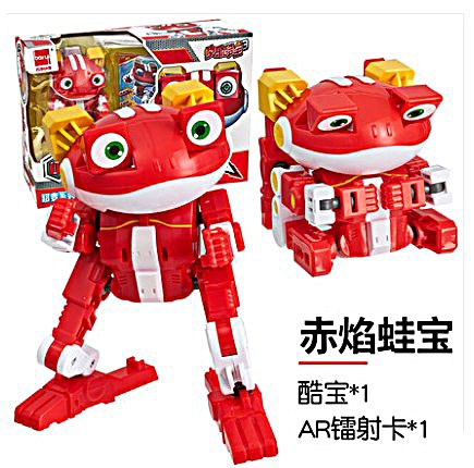 快乐酷宝3玩具2赤焰蛙宝酷跑AR卡派对战小宝蛙王变形金刚机器人