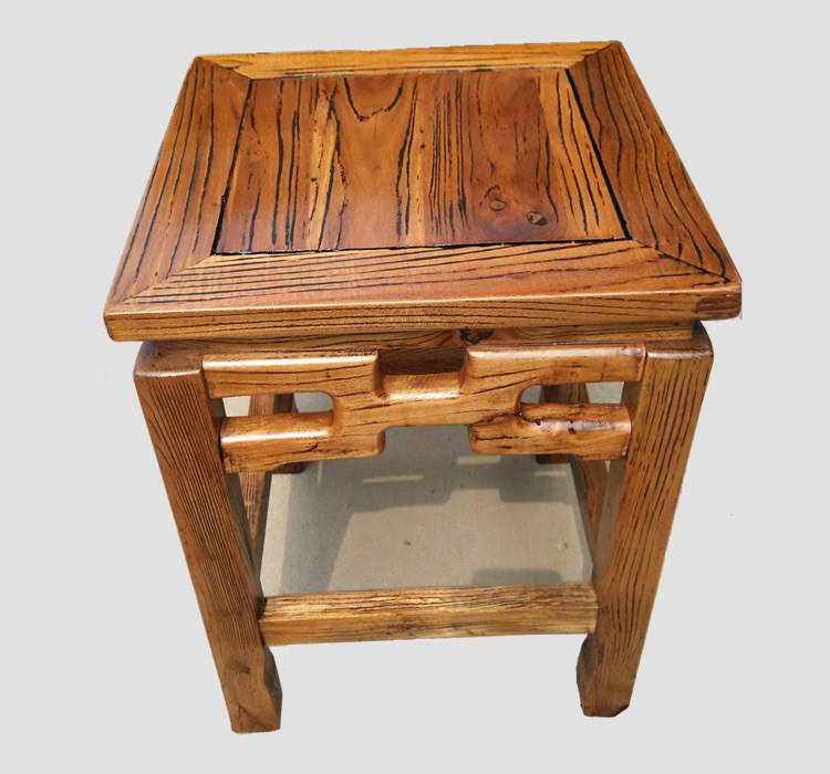 老榆木小方凳茶桌凳书桌凳子简约休闲钓鱼凳仿古中式万子阁原生态