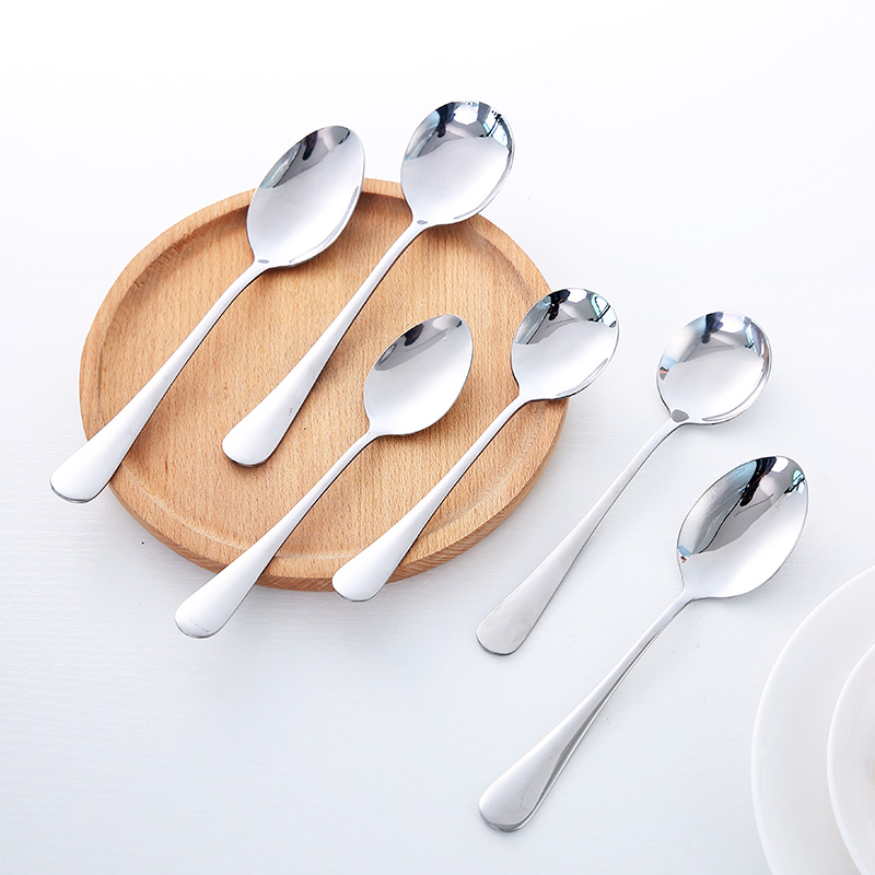 不锈钢勺子汤勺长柄搅拌勺创意牛排西餐叉儿童汤匙圆勺调羹小勺子