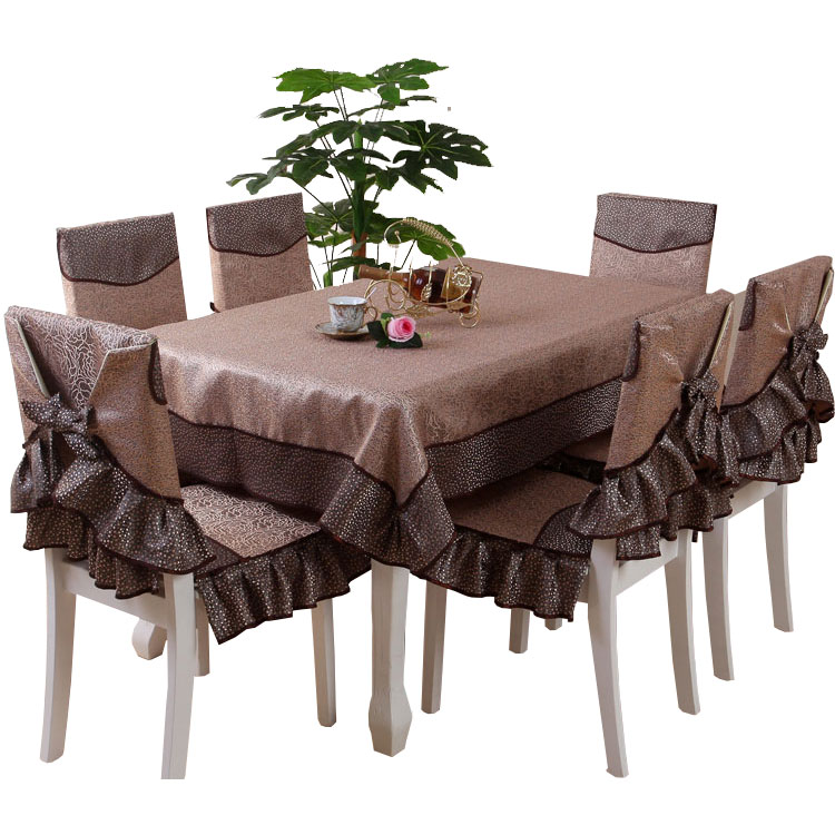 简约中式现代餐桌布布艺餐椅套圆形茶几布餐椅垫套套装布艺椅子罩