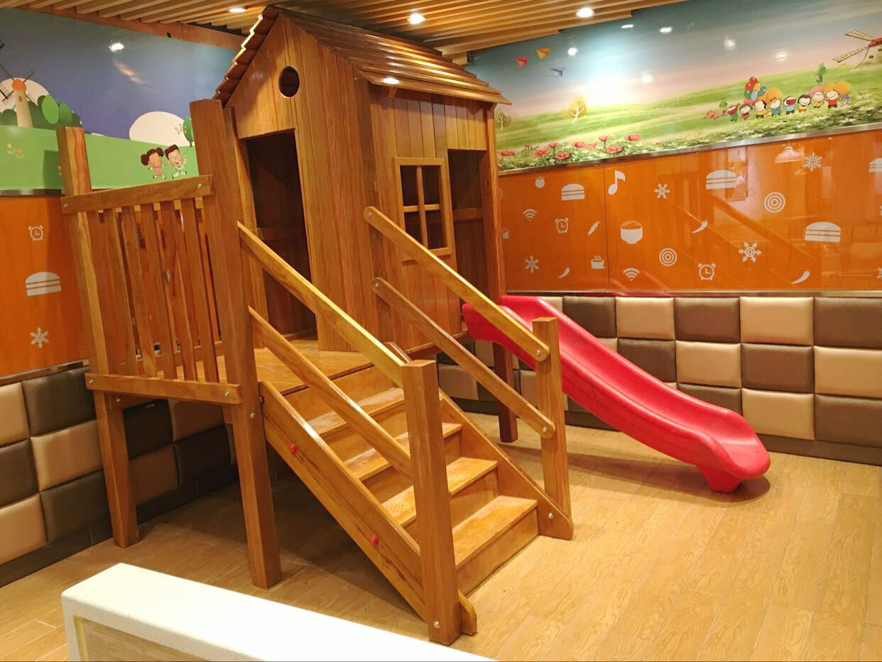 促销肯德基滑梯组合儿童室内木质滑梯4S店木制滑梯小博士家庭滑梯