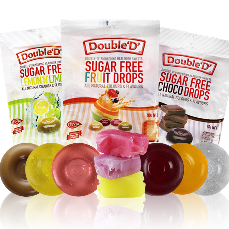 澳大利亚进口Double D澳洲无糖混合水果味硬糖软糖薄荷糖儿童零食