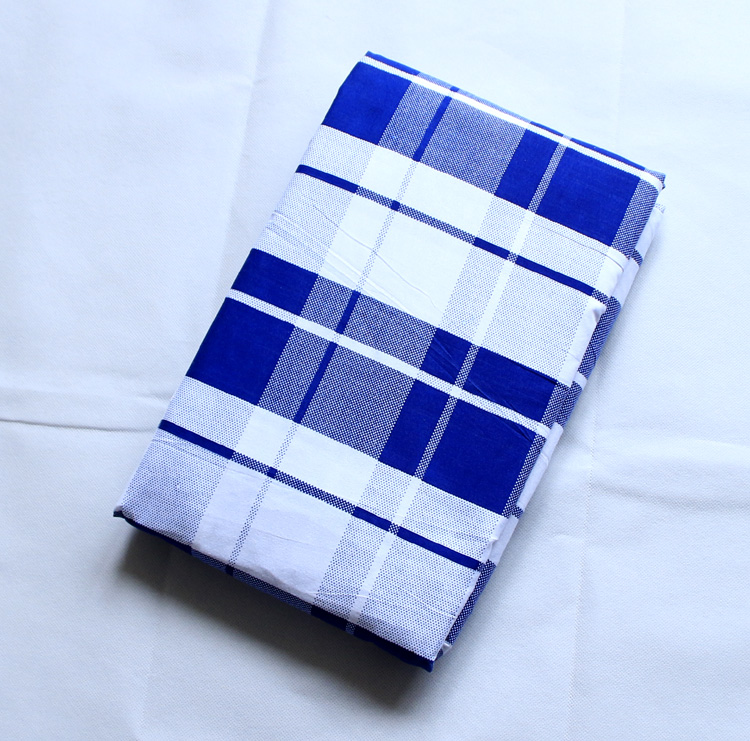 蓝白黄格子单人床单被套床上用品三件套学校学生宿舍寝室职工涤棉